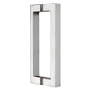 Polished chrome square-corner tubular back-to-back door pull handle for tempered glass (SQ Series, SKU SQ8X8CH)
