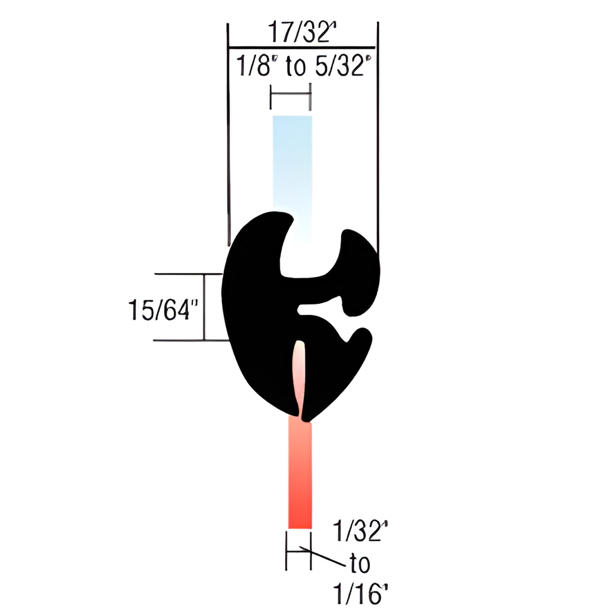 AS1475 black EPDM two-piece self-sealing weatherstrip profile, 17/32 wide, fits 1/8-5/32" glass, 50ft roll.