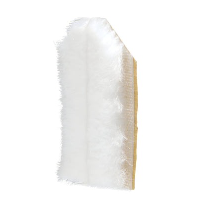 White adhesive-backed door jamb dust pad, woven pile on polypropylene fin, 2 in x 1-1/16 in (PDP1W)
