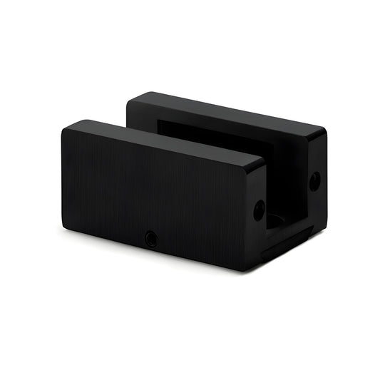 Latitude 34 adjustable door guide, fits 3/8 to 1/2 in glass, black stainless finish