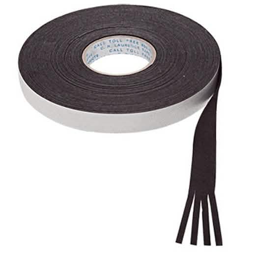CRL Black 1\" Moleskin Channel Liner, 1/4\" Strips - Enhance your window sealing today!