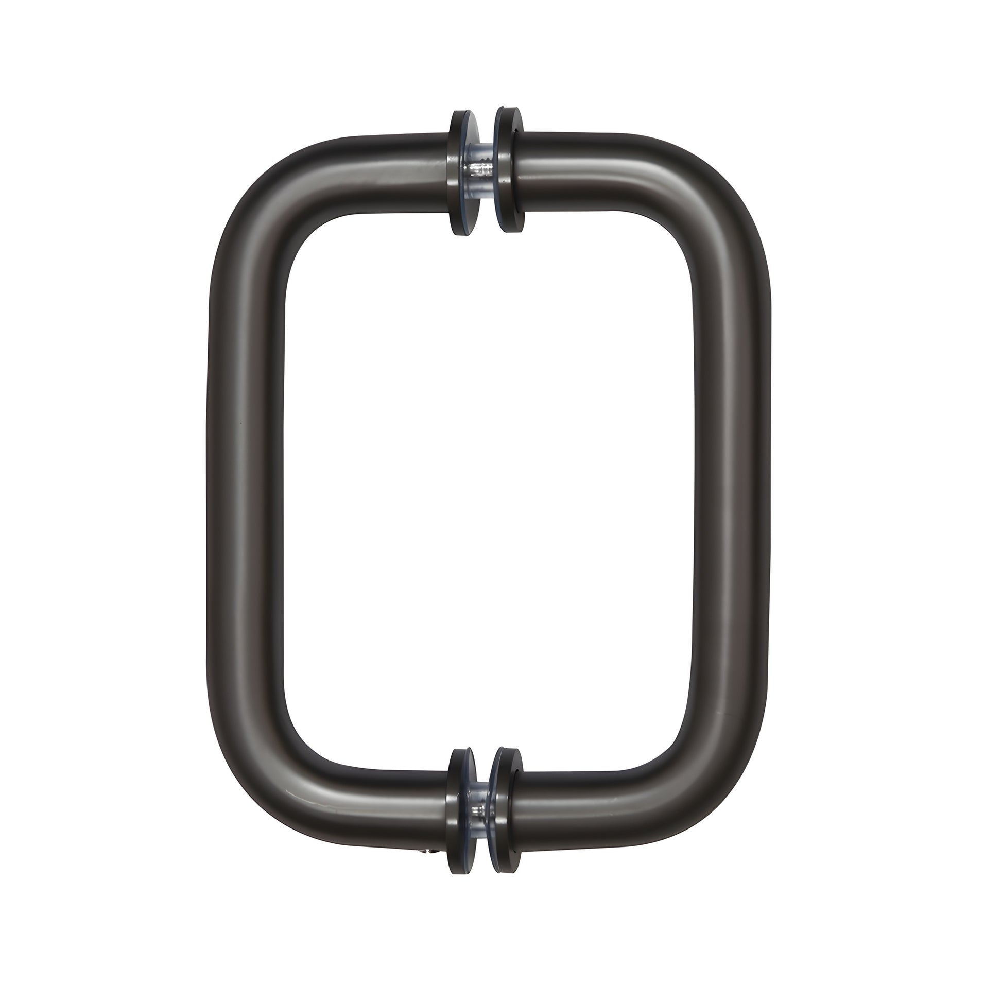 Oil rubbed bronze 6in center tubular brass shower door pull, back-to-back glass mount, fits 1/4-1/2in glass - SKU SDPR60RB