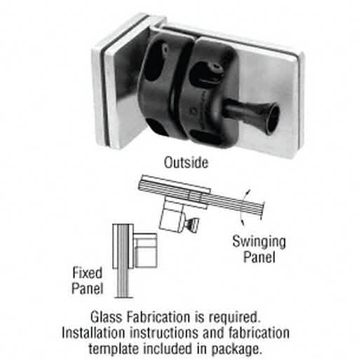 CRL 316 Brushed Stainless 90 Degree Glass-to-Glass Gate Latch for secure glass connections