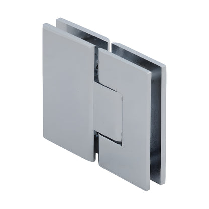 CRL Vienna V1E180CH polished chrome glass-to-glass shower hinge, square brass design for 3/8-1/2" tempered glass