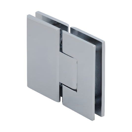 CRL Vienna V1E180CH polished chrome glass-to-glass shower hinge, square brass design for 3/8-1/2" tempered glass