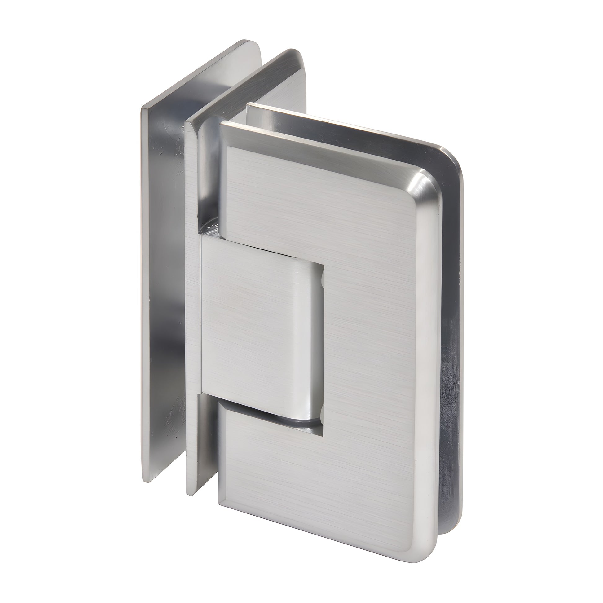 CRL Cologne shower hinge C0L092BCH, brushed chrome solid brass, 90 glass-to-glass.