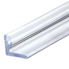 DK98L clear polycarbonate L-seal for frameless sliding shower doors, 95in peel-and-stick with soft bumper