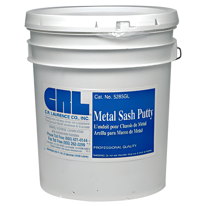 5-gal gray CRL Metal Sash Putty bucket, SKU 5285GL - glazing putty for steel, aluminum and galvanized window sash.