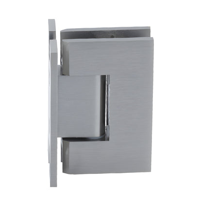 Brushed nickel H-shaped wall mount hinge for 8-12mm frameless glass shower door, SKU GENH037BN