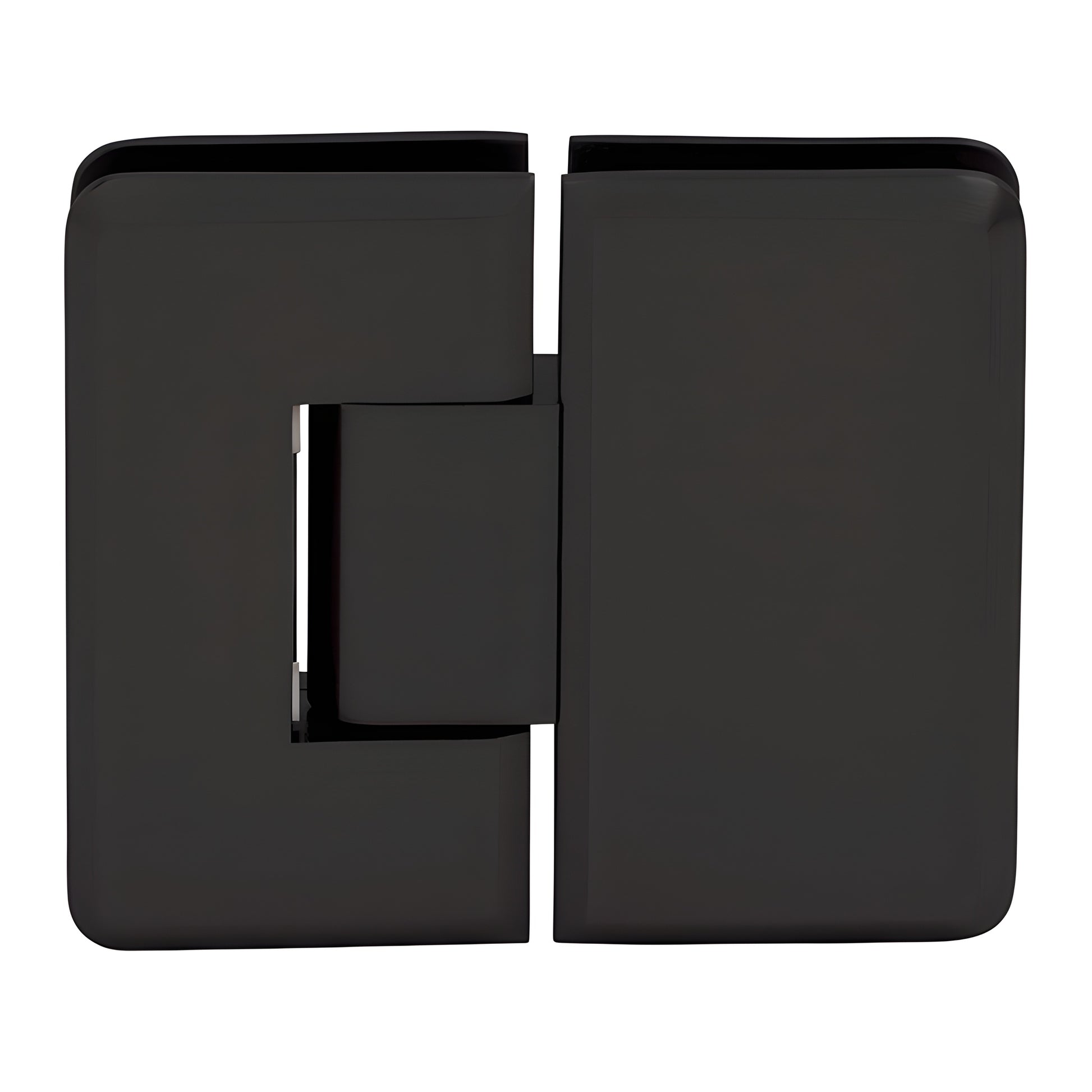 Oil-rubbed bronze beveled positive-close glass-to-glass shower hinge, solid brass (SKU C0L7800RB)