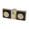 Lugano brushed-bronze concealed glass-to-glass shower hinge, left-hand, square profile for 8-10mm tempered glass