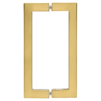 CRL Modern Gold 8" x 8" SQ Series Square Tubing Back-to-Back Pull Handles