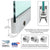 CRL Brushed Stainless Glass Door Rail w/ Lock 4" Square 1/2" 35-3/4"