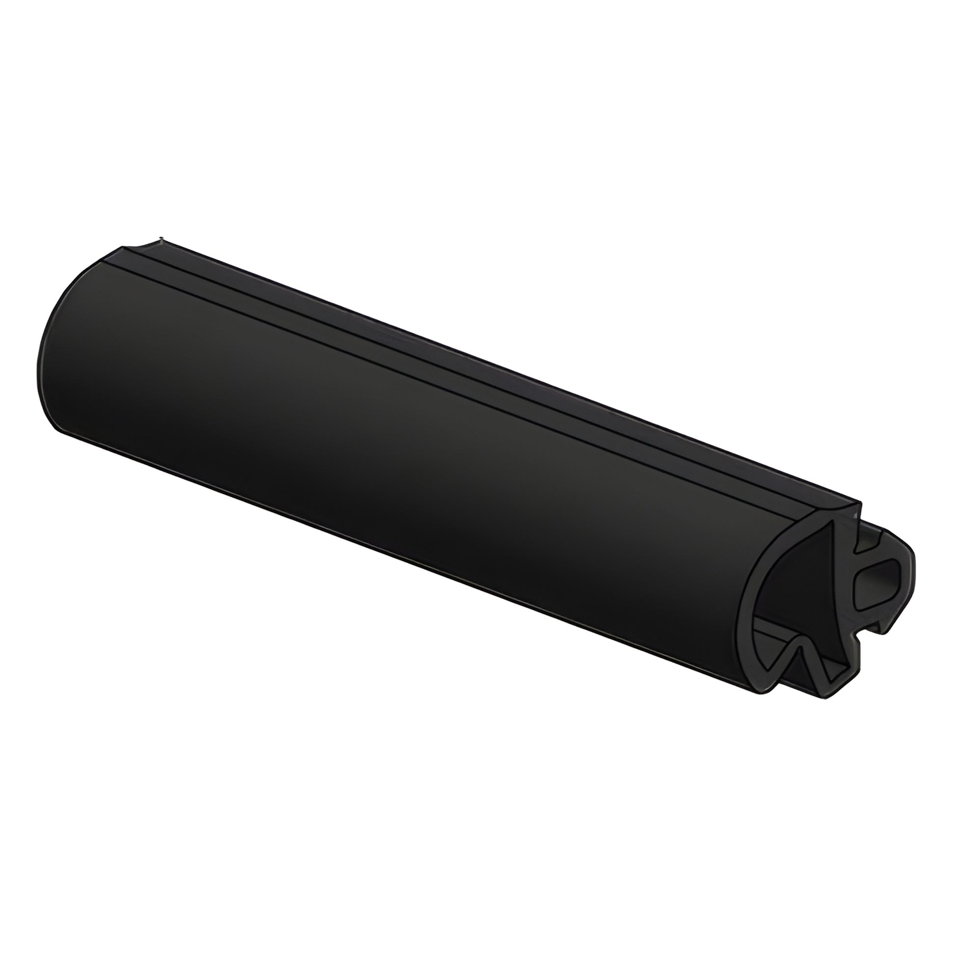 Black EPDM glazing gasket (SKU FXDJBL) for Fallbrook XL office partitions - slim seal for 10/12mm glass, sold per 50m roll.