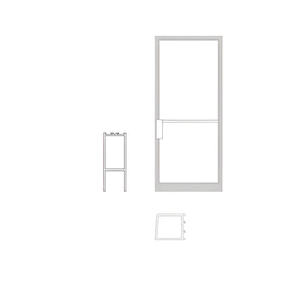 CRL-U.S. Aluminum Single Narrow Stile NOA LHSO 36" x 84" Non Impact Offset Pivoted Door White KYNAR® Paint
