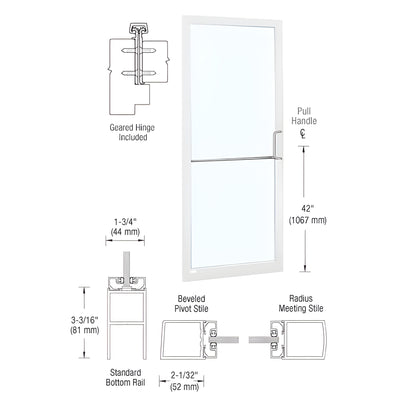 CRL-U.S. Aluminum 250 Narrow Stile Inactive Door 3'x7' White Kynar