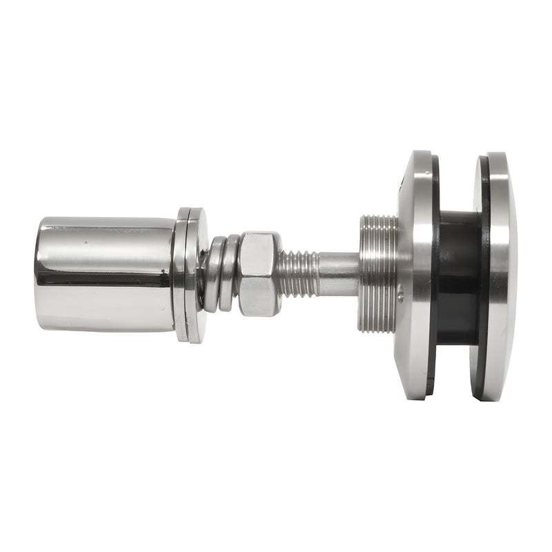 RSF10PS swivel glass attachment, polished 316 stainless steel fitting for 3/8-9/16 tempered glass, flush or cap mount