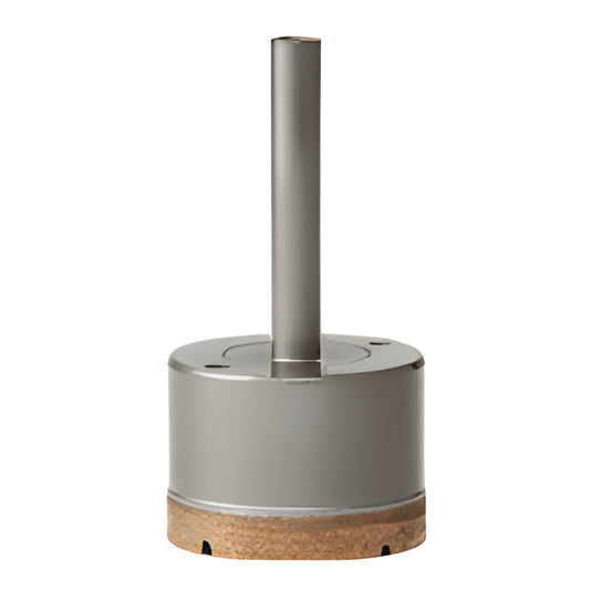 PD2 metal-bond diamond glass drill bit, 2" diameter with 3/8" reduced round shank, gray finish.