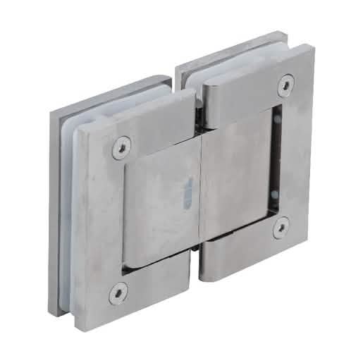 Satin Nickel Glass-to-Glass Hinge, 180º, CRL Vernon Oil Dynamic, sleek and durable design.