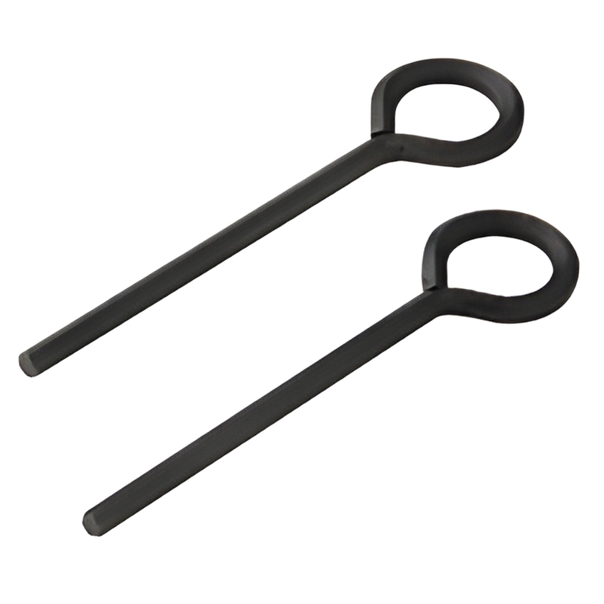 Pair of black CRL Jackson hex dogging keys with full loop tops for key rings, replacement for exit devices