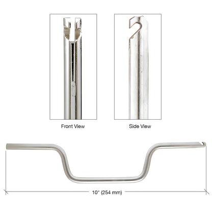 CRL tilt balance tool H3787 - 10" plated steel rod with split-head to grasp lower balance pin.