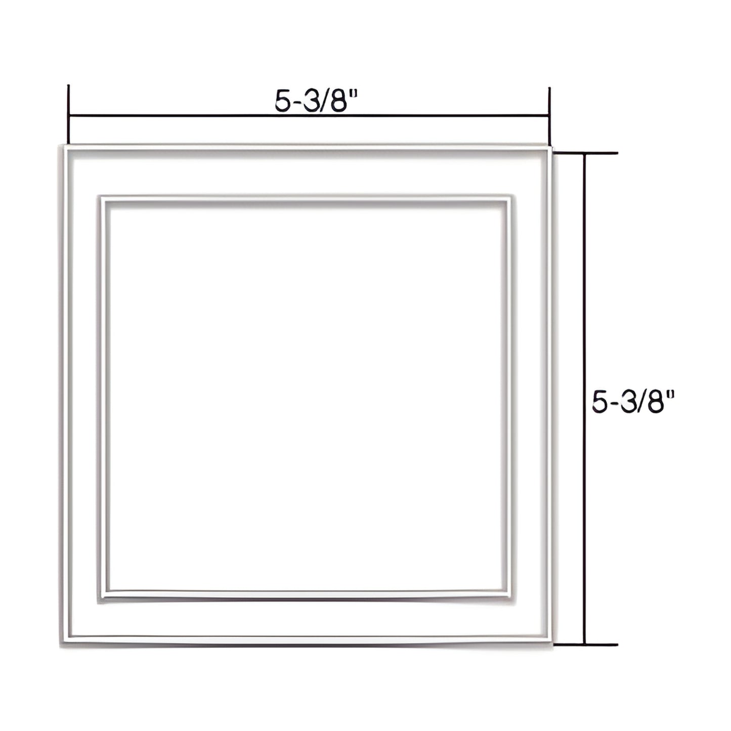 Clear acrylic double-plate perimeter gasket (APG2), square 5-3/8" for adding depth behind outlet/switch cover plates.