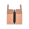 Rose gold squared back-to-back paddle knob for frameless shower doors (SDK180RG), brass glass-mount hardware.