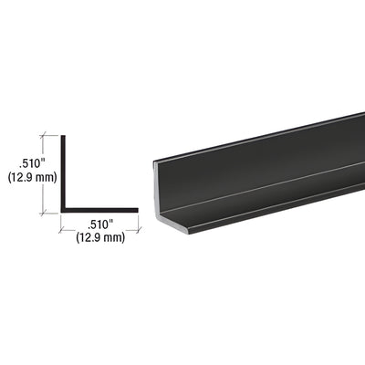 CRL 1/2 in Gloss Black Aluminum Angle Extrusion - Electrostatic Finish