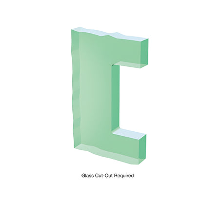 DT410BS brushed stainless steel 4x10 center lock with D-handle and deadlock for 1/2" tempered glass