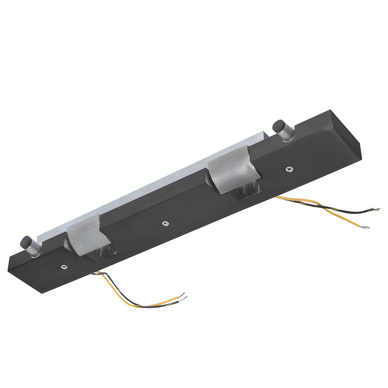 Matte black aluminum electric strike keeper (SKU ESK2SDMBL) for stile glass doors, fail-secure, with wiring leads.