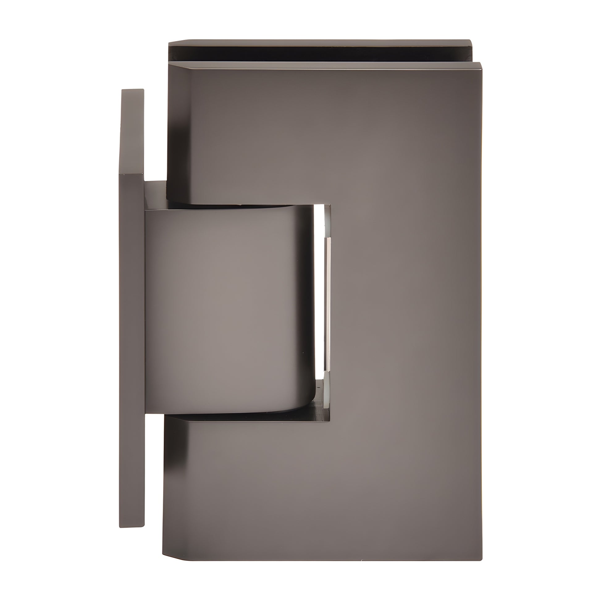 Matte gun metal brass Vienna shower hinge, wall-mount short back plate for 3/8-1/2 glass