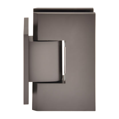 Matte gun metal brass Vienna shower hinge, wall-mount short back plate for 3/8-1/2 glass