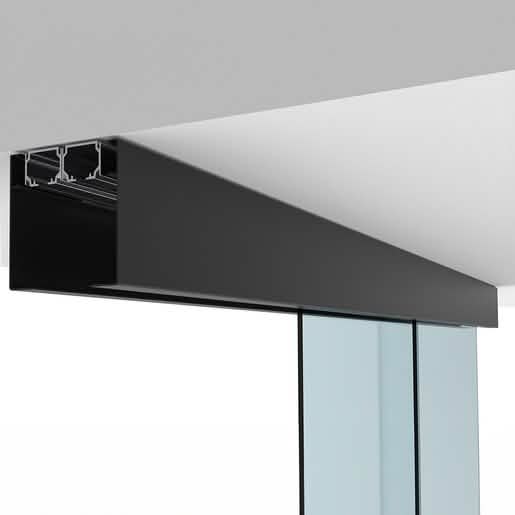 CRL50 Matte Black Ceiling Mount Kit, Two Panel, Left Stacking Direction - Sleek Design