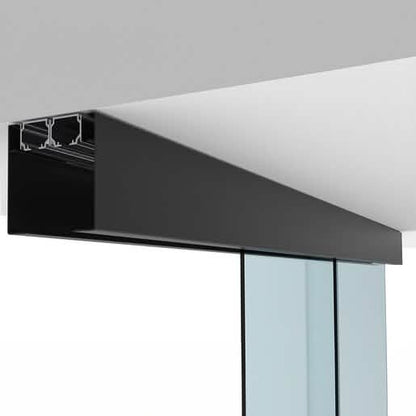 CRL50 Matte Black Ceiling Mount Kit, Two Panel, Left Stacking Direction - Sleek Design