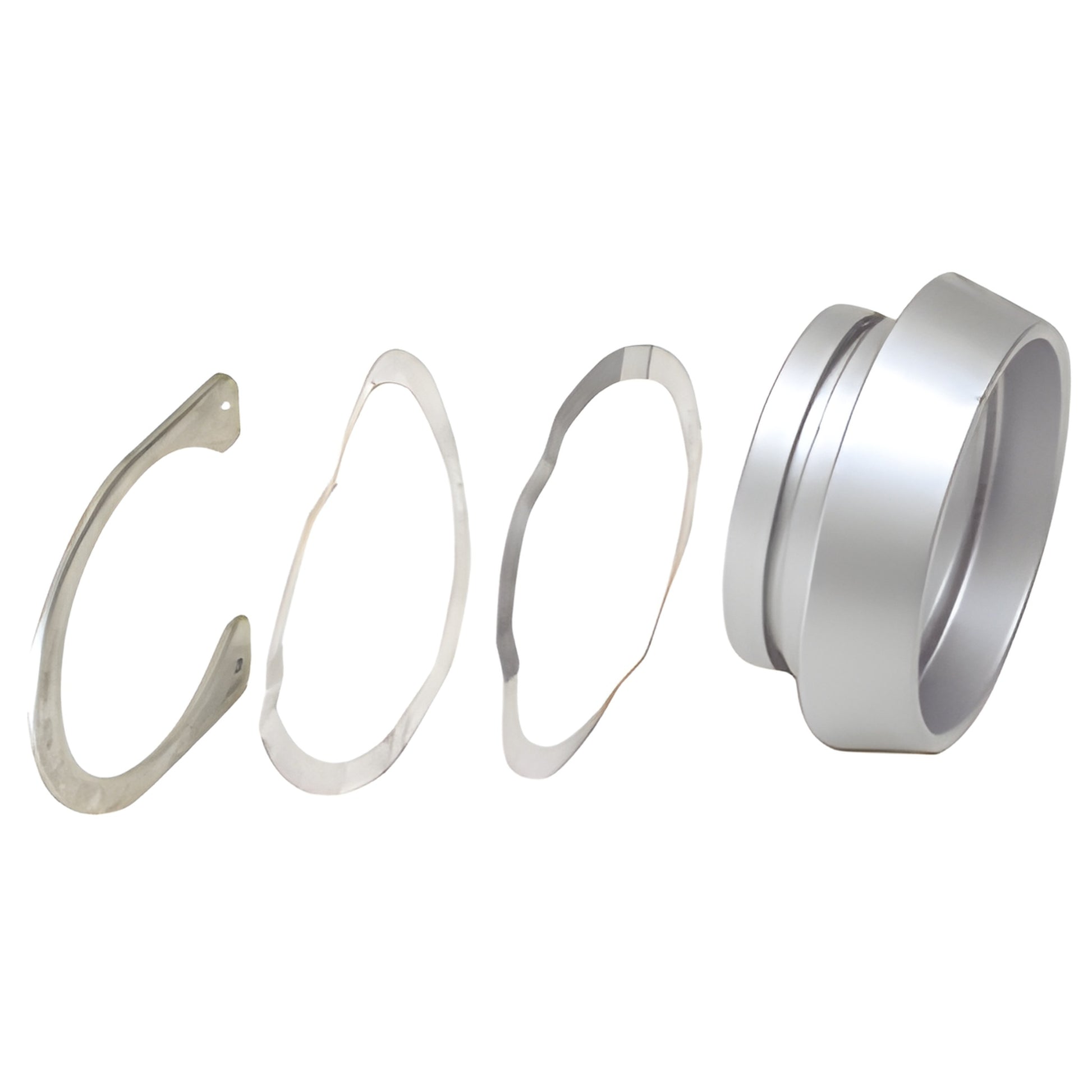 DL2174A aluminum beveled cylinder guard kit with hardened steel ring, retaining clip and spacers for 1-5/32 in mortise cylind