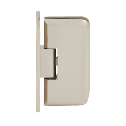 PET037BN brushed nickel brass shower door hinge, wall-mount full back plate for 1/4-5/16 in (6-8mm) glass