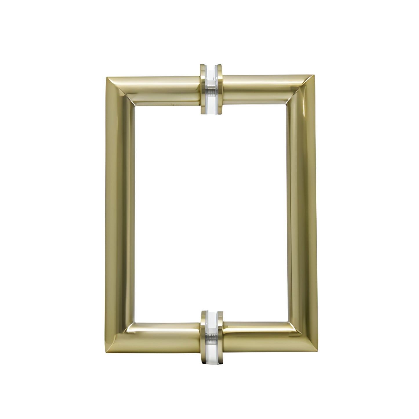 Brushed bronze MT6X6BBRZ back-to-back square-mitered tubular brass glass door pull handle, 6" C-C