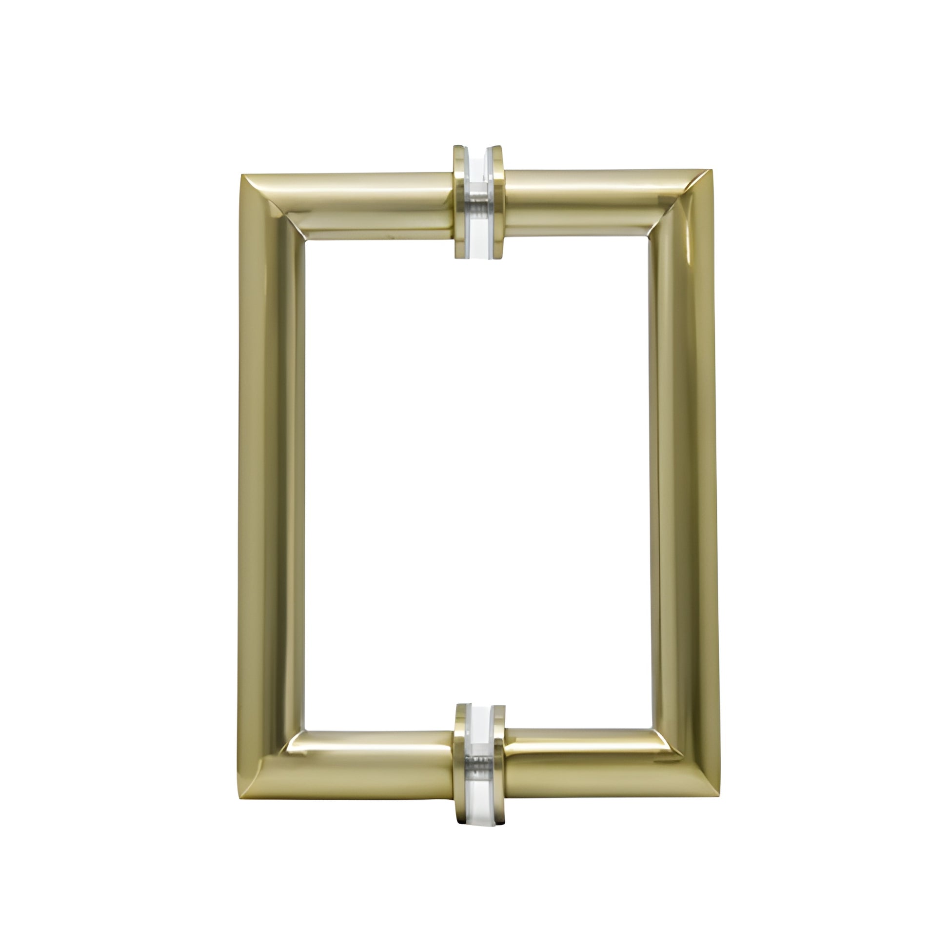 Brushed bronze MT6X6BBRZ back-to-back square-mitered tubular brass glass door pull handle, 6" C-C