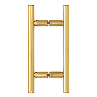 CRL 6" Polished Brass Ladder-Style Back-to-Back Glass Door Pull