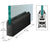 Matte Black 9.5in Tapered Glass Door Rail for 1/2in Glass - No Lock