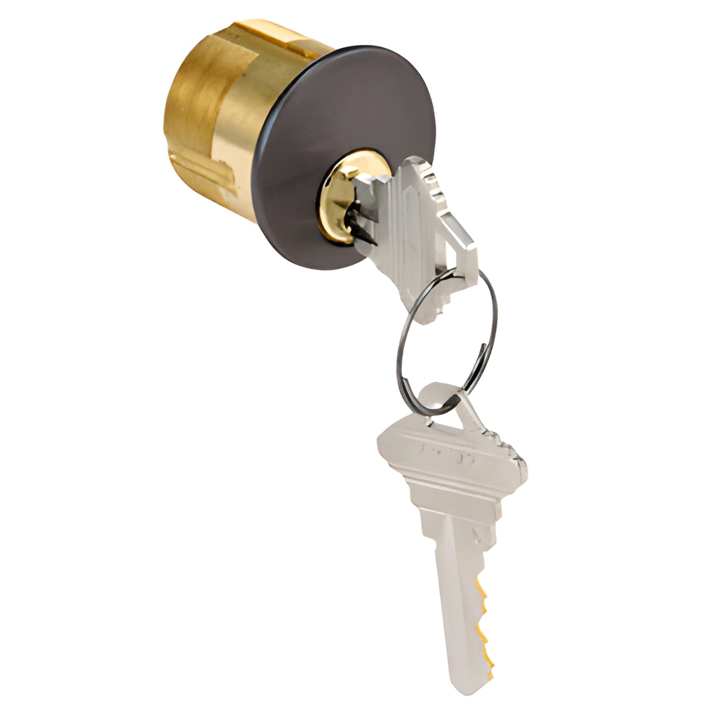 Brass 5-pin mortise key cylinder with dark bronze face and two Schlage C keys, 1-1/8" 1-5/32" (DC7185SCKADU)