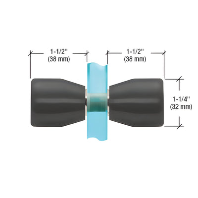 CRL Matte Black Bow-Tie Back-to-Back Glass Door Knobs (Pair)