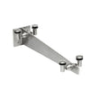 GAB36BS stainless steel wall-mount glass awning bracket with four swivel glass fittings for 14mm laminated glass.