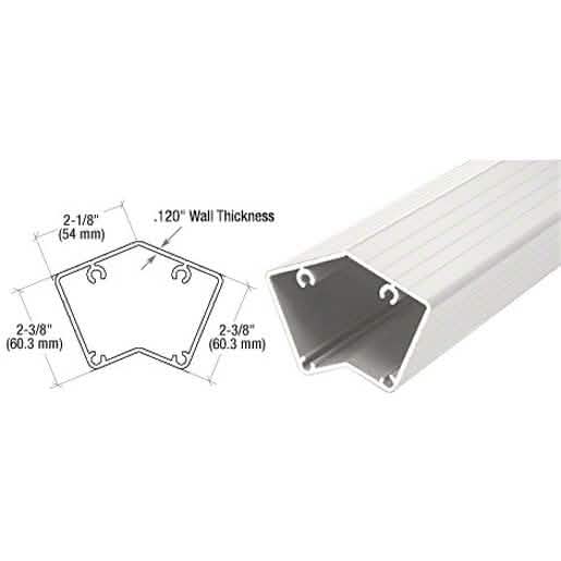 CRL Sky White 36" 135° Post for Series 200-400, Sleek Design for Modern Railings
