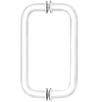 CRL 8" White BM Series Tubular Back-to-Back Door Pull