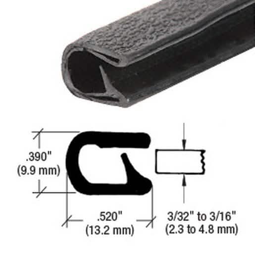 CRL Black QuickEdge™ Standard Single Lip Trim - Durable, Easy Install, Sleek Finish
