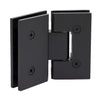 Matte oil-rubbed bronze square shower hinge for 3/8-1/2" glass, glass-to-glass 135 , SKU V1E0450RB