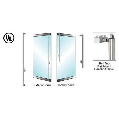 CRL-Blumcraft Brushed Stainless Left Hand Reverse Roll Top Rail Mount Cylinder Handle