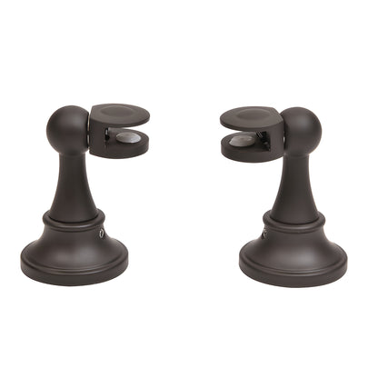 Pair of oil-rubbed bronze tilting mirror pivot brackets (SKU MP64080RB) for 1/8"-1/4" (3-6mm) mirrors.