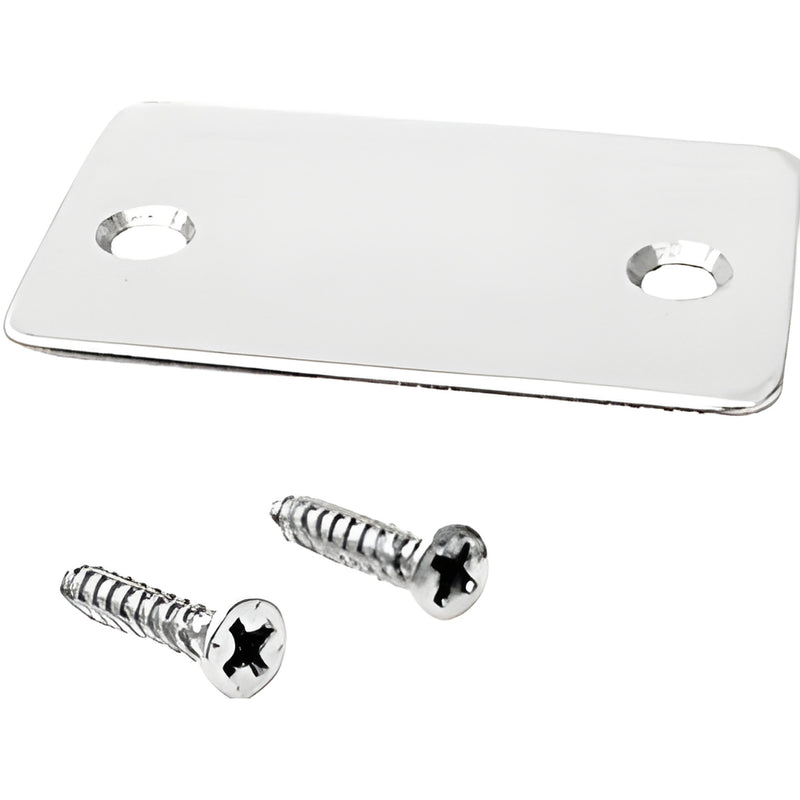 SCECSA satin anodized rectangular end cap plate with two countersunk holes and two matching screws